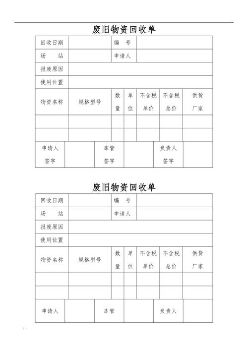 廢舊物資回收單與廢舊物資回收 規(guī)范管理與綠色循環(huán)的基石